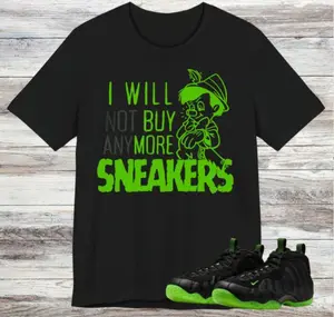 Black Volt Foamposite Sneaker Match Shirt
