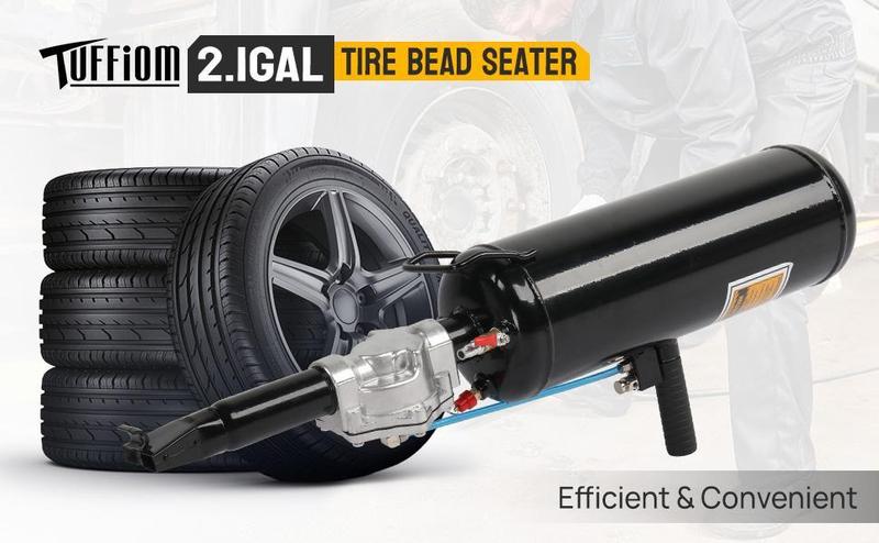 TUFFIOM 2.1 Gallon Air Tire Bead Blaster Seater w/Pressure Gauge & Handle, Wheel Trigger Seating Tool Inflator Tank for Motorcycle ATV Car, 87-116PSI Operating Pressure, Black TUFFIOM 2.1 Gallon Air Tire Bead Blaster Seater w/Pressure Gauge & Handle, Wheel Trigger Seating Tool Inflator Tank for Motorcycle ATV Car, 87-116PSI Operating Pressure, Black