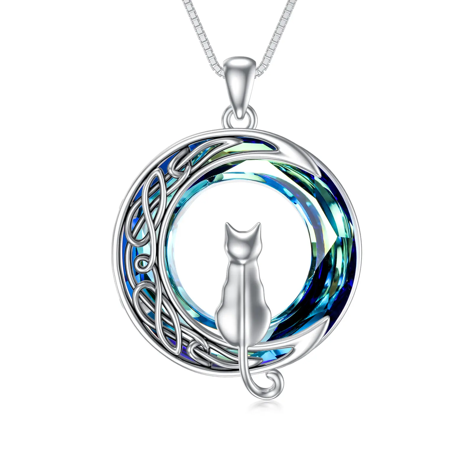 1 Cat(Silver)-Blue Crystal-01-A