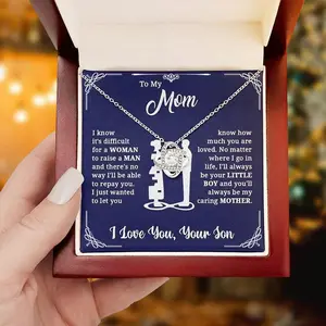 【T】Son Anniversary Choker Chain Necklace, To Mom Grandma Wife Lover Daughter,For Christmas,Thanksgiving Day Birthday