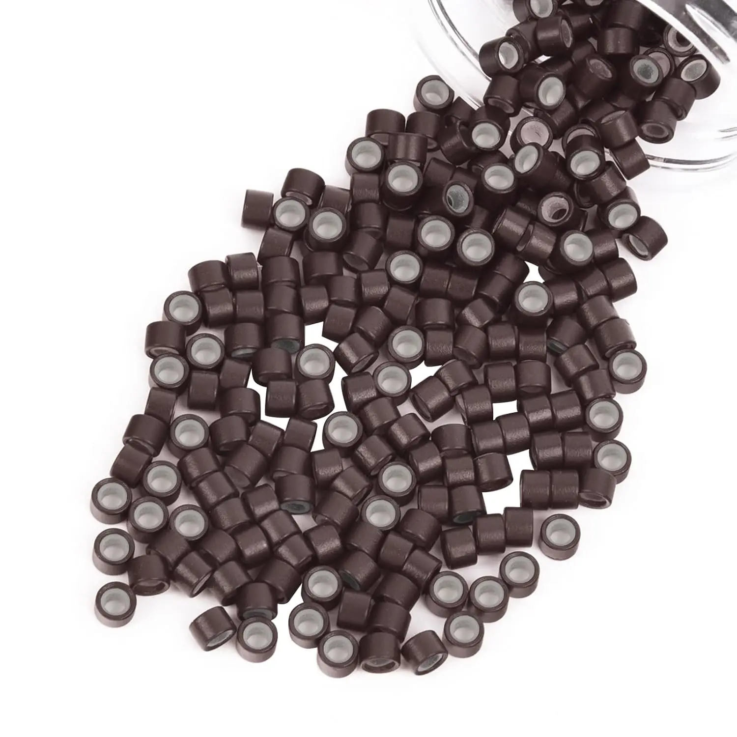 200Pcs 4mm Silicone Lined Micro Ring Beads for Hair Extensions