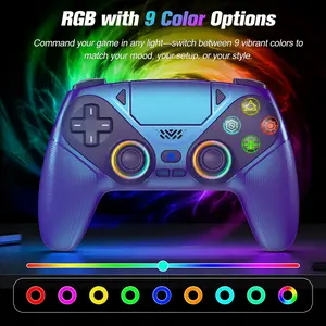 Summerwins Wireless Pro Gaming Controller for PS5, Playstation 5 Compatible with LED RGB Light, Turbo, Macro Programmable Buttons, Dual Vibration, Motion Sensing, 1000mAh Fast Charging & Anti-Drift Calibration Guide