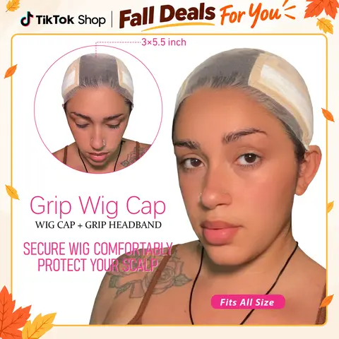 Labhairs Beige Adjustable Wig Grip Cap - Soft Cotton-Bamboo Wig Grip Band, Breathable Mesh, Prevents Chafing, Seamless Lace Look, Secure Hold, Lightweight, Comfortable Fit, Washable Reusable, Beginner-Friendly for Sensitive Scalps & Daily Use