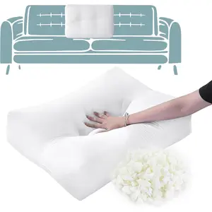 Shredded Foam Sofa Back Cushions, Supportive Back Cushion Replacement for Couch, Stuffing Filling Lumbar Support Pillow for Couch, Bed, Floor, (31.4"x18"x5")