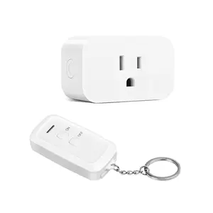 Indoor Remote Control Outlet, Wireless Remote Light Switch, No Interference Remote Outlet Switch, No Wiring, 15A/1875W, 100ft RF Range, Compact Design, Programmable