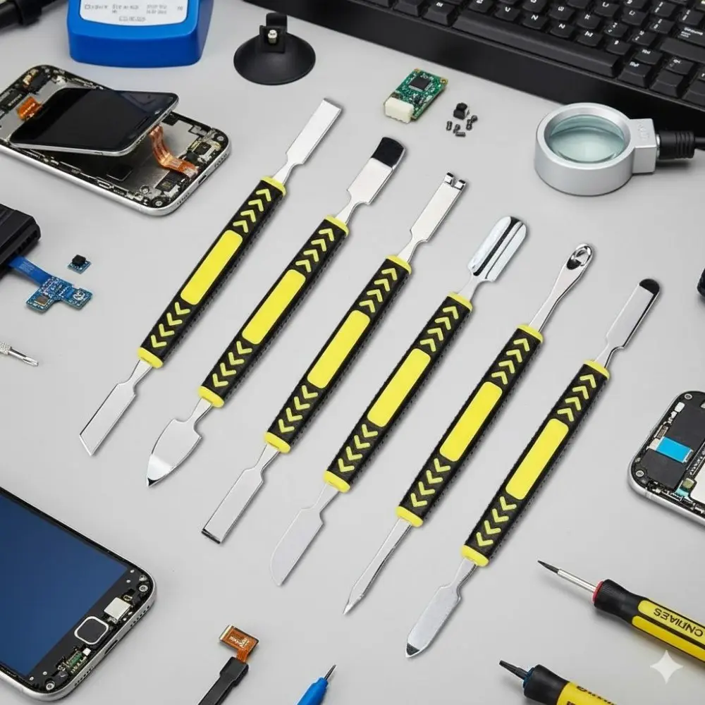 Precision Electronics Repair Tool Set with Anti-Slip Silicone Handle | Professional Phone Tablet Opening Tools | Scratch-Free Prying Tools & Spudgers for Safe Device Disassembly Precision Screwdriver