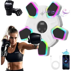 Music Boxing Machine, Intelligent Musical Punching Workout Trainer with 7 LED Color, Boxing Gloves, Smart Bluetooth, Agile Digital System and Wall-Mounted 2025 Newest Version