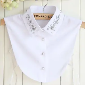 White Rhinestone Dickey Collar | Women’s Dressy Layered Accessory