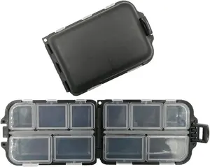 Small Hard Fishing Tackle Box Portable Case Hooks Lure Baits Storage Box Containers For Storing Swivels Jigs Hooks Sinker,10 Compartments