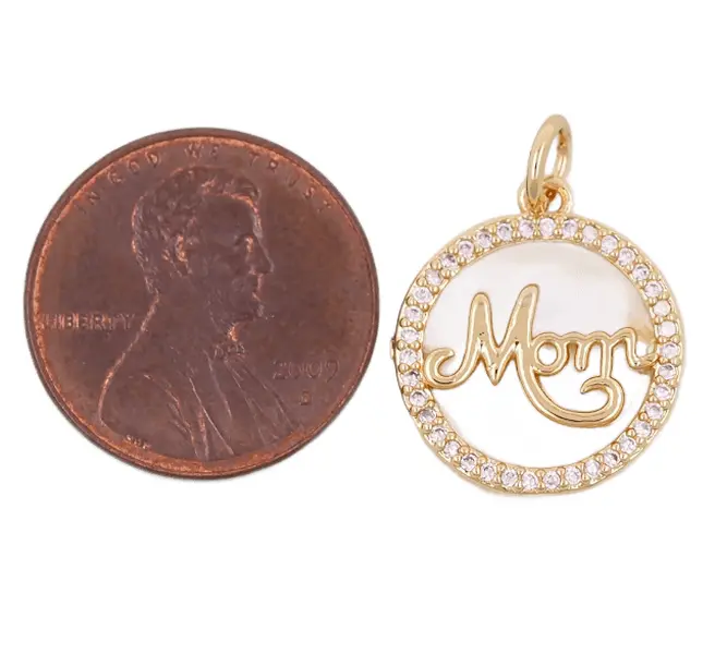 Gold Filled Mom Charm