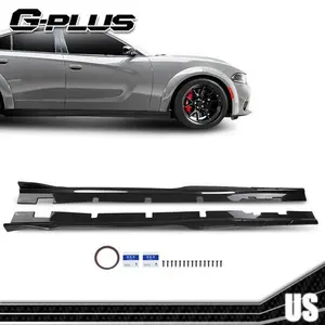 Side Skirts Accessories Carbon Fiber Look Rock Panels Fit For15-23 Dodge Charger