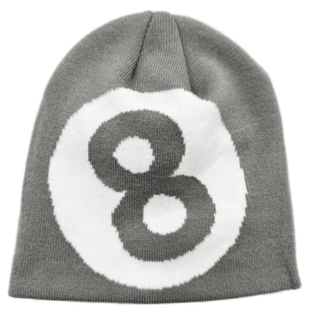 Lucky 8 Skully Beanie Street Style Knit Hat for Unisex, Fashionable and Cool for Fall and Winter Outdoors