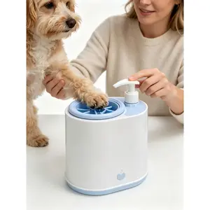 Dog Paw Washer - Automatic Soft-Bristled Pet Paw Cleaning Machine, with Soap Reservoir, Automatic Scrubbing + Built-in Soap, One-Step Pet Paw Washing.