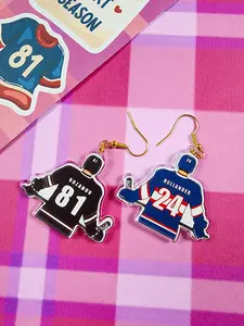 Hockey Jersey earrings, Heated Rivalry inspired acrylic earrings