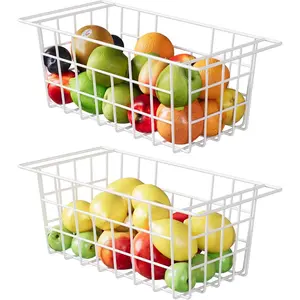 2Packs 16.5 inch Chest Freezer Organizer, Refrigerator Organizer Bins, Freezer Baskets with Handles, Wire Baskets for Snacks, fruits, Potatoes, Meat