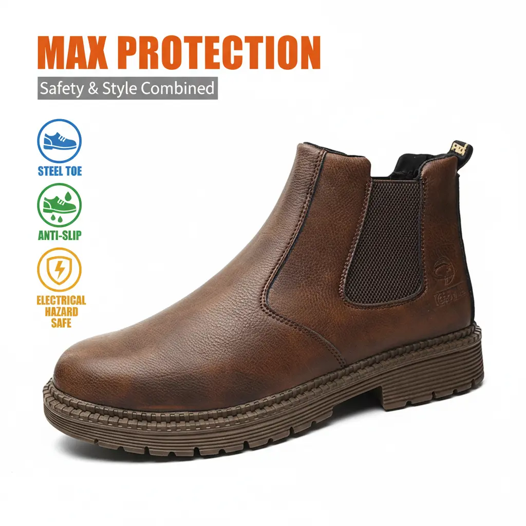 All-Weather Anti-Smash Kevlar-Midsole Impact-Resistant Breathable Sneakers Liquid-Repellent Slip-Resistant Durable Comfortable for Adult Culinary Trekking