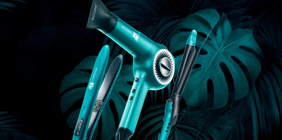BIO IONIC OFFICIAL: Teal Tides Long Barrel Curling Iron (LIMITED EDITION) Adjustable Heat Settings, 1" Barrel Size