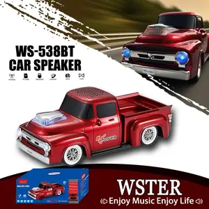 WSTER WS-538BT truck Bluetooth speaker, personalized design, Bluetooth 5.4, ABS material, 1200 mAh, TF/USB/FM radio and other playback modes, TWS interconnection, outdoor camping, party essential TikTokShopBlackFriday