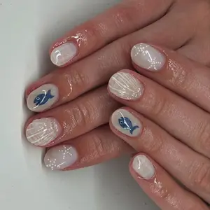 24 Pieces Almond Bowknot Press-On Artificial False Nails