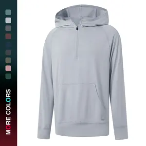 MAELREG Hoodies For Men Long Sleeve Kangaroo Pocket Lightweight Heather Golf Quarter Zip Mens Sweatshirts Hoodies Pullover