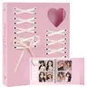 CeyiJun Ballet Ribbon Photocard Binder 100 Pockets with 25 Pcs Inner Pages, Korean Pop Photocard Holder Book, Photocard Album, 3 Ring K-Pop Album Photo Card Binder Book, 4 Photo Style Photo Insert Gift