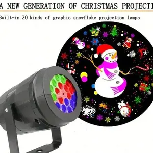 16 Patterns LED Christmas Projection Lamp for Home & Car Use Dynamic, Stage Projector for Holiday Party Atmosphere, Xmas, Carnival, Wedding, Garden Decorations