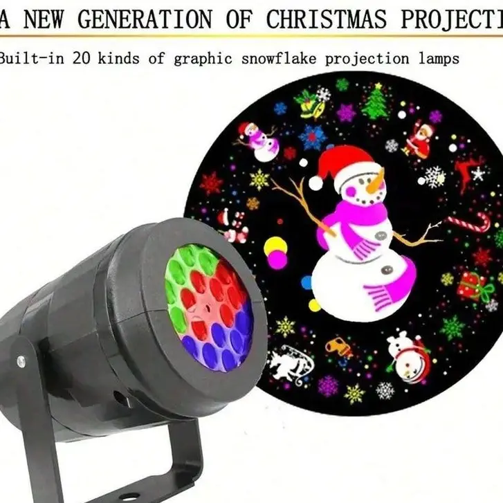 Christmas Projector Light, USB Powered Lamp with 16 Patterns, Festive Party Lighting Decoration for Home, Carnivals & Weddings, Garden Decorations, Dynamic Projection, Home & Car Use, Indoor, 1 Count