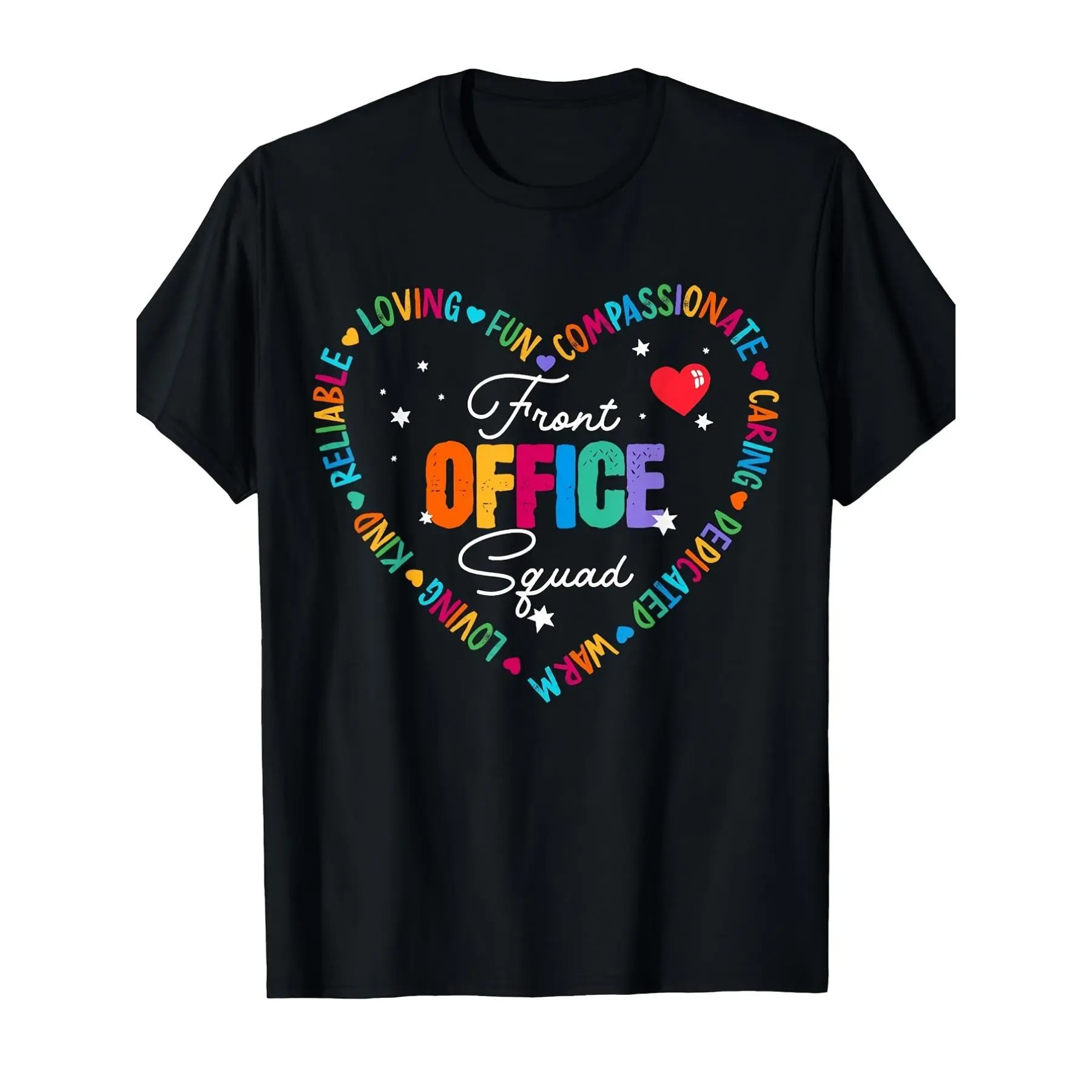 [100% Cotton] 100% Cotton Men'S and School Secretary and Admin Appreciation T-Shirt |   220GSM Pure Retro Office Squad Tee with Front Desk Worker Design, Short-Sleeve Casual Shirt for School Staff, Nurses, Receptionists, Machine Washable