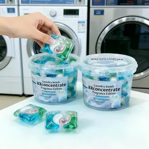 1 Box Of 30pcs, 2 Boxes Of 60pcs Four In One Laundry Beads, Perfume Type Long-lasting Fragrance Detergent, Efficient Cleaning Concentrated Laundry Detergent, Laundry Room Household Essential Laundry Tablets, Soluble In Water