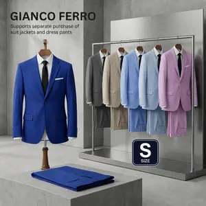 Gianco Ferro Slim Fit Shawl Lapel Suit Separates - Short (S) Length | Premium Stretch Blazer & Trousers | Designed for a Precise Fit | Wedding & Formal