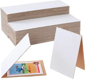 Corrugated Card Protector Sleeves - Durable Trading Card Cardboard Protectors - Folded Cardboard Sleeves for Flat Folder Storage - 3 x 4.5 in, White, Pack of 75