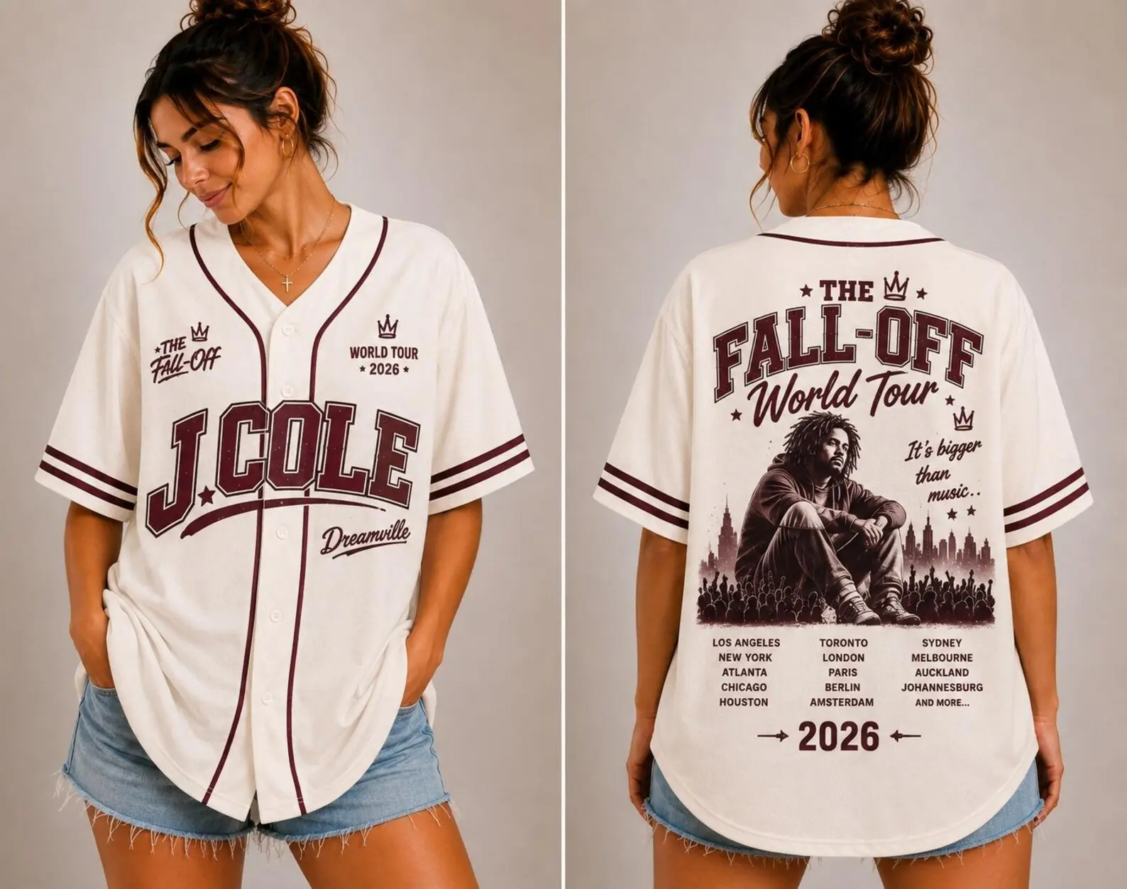 Hip Hop Concert Baseball Jersey, 2026 World Tour Shirt, Vintage Rap Music Jersey, Unisex Festival Outfit, Music Lover Gift Ashley Martin