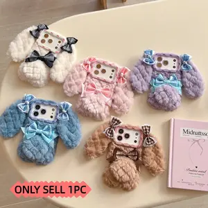 Cute Plush Rabbit Cellphone Case Cover Protector for iPhone 14/15/16 Plus, Casing, Anti-Drop Protection, Long Ears Design, New Arrival, Women's Style
