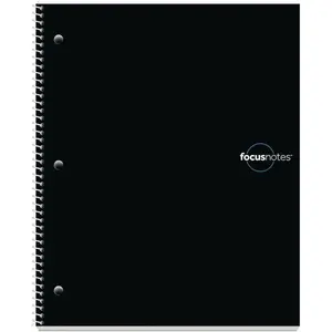 Oxford FocusNotes Note Taking System 1-Subject Notebook, 11 x 9 Inches, White, 100 Sheets (90223) - Black