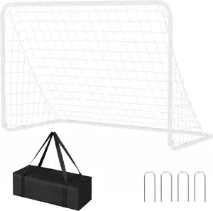 Children's Football Goal, 182.8 x 122 cm, Portable Football Net with Carry Bag for Garden, Training, Competition Game