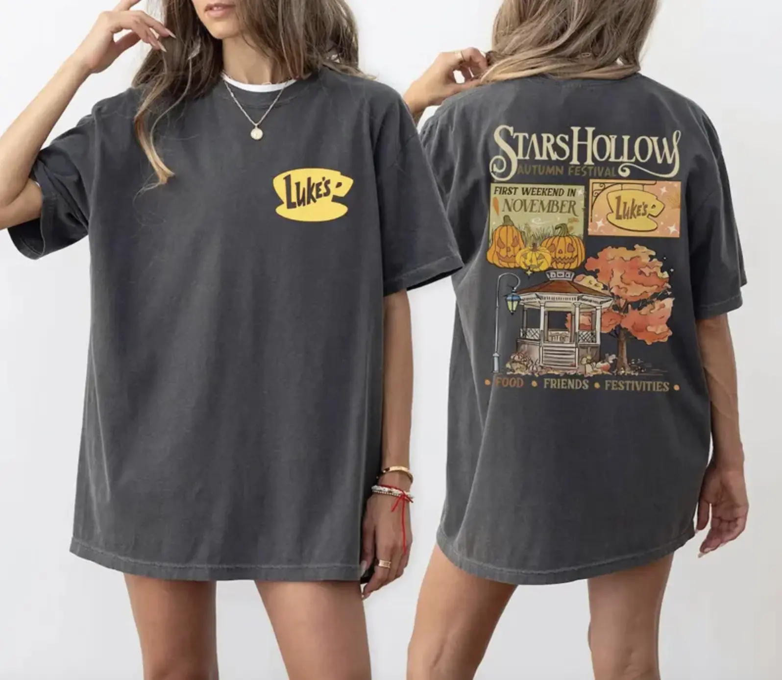 Comfort Colors Stars Hollow 2 Sided TShirt, Luke's Diner Shirt, Gilmore Girls Tee, Autumn Festival Graphic Tee, Book Lover Shirt, TV Show Inspired Shirt