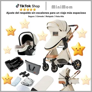 Baby Stroller, Deals for You Days, 4-in-1 Portable & Foldable Toddler Stroller with Sun & Rain Canopy, High-Quality Lightweight Travel Stroller for Babies Outdoor Fun, Adjustable Seat & Accessories Combo Set, One-Click Folding, Free Luxury Gift Set