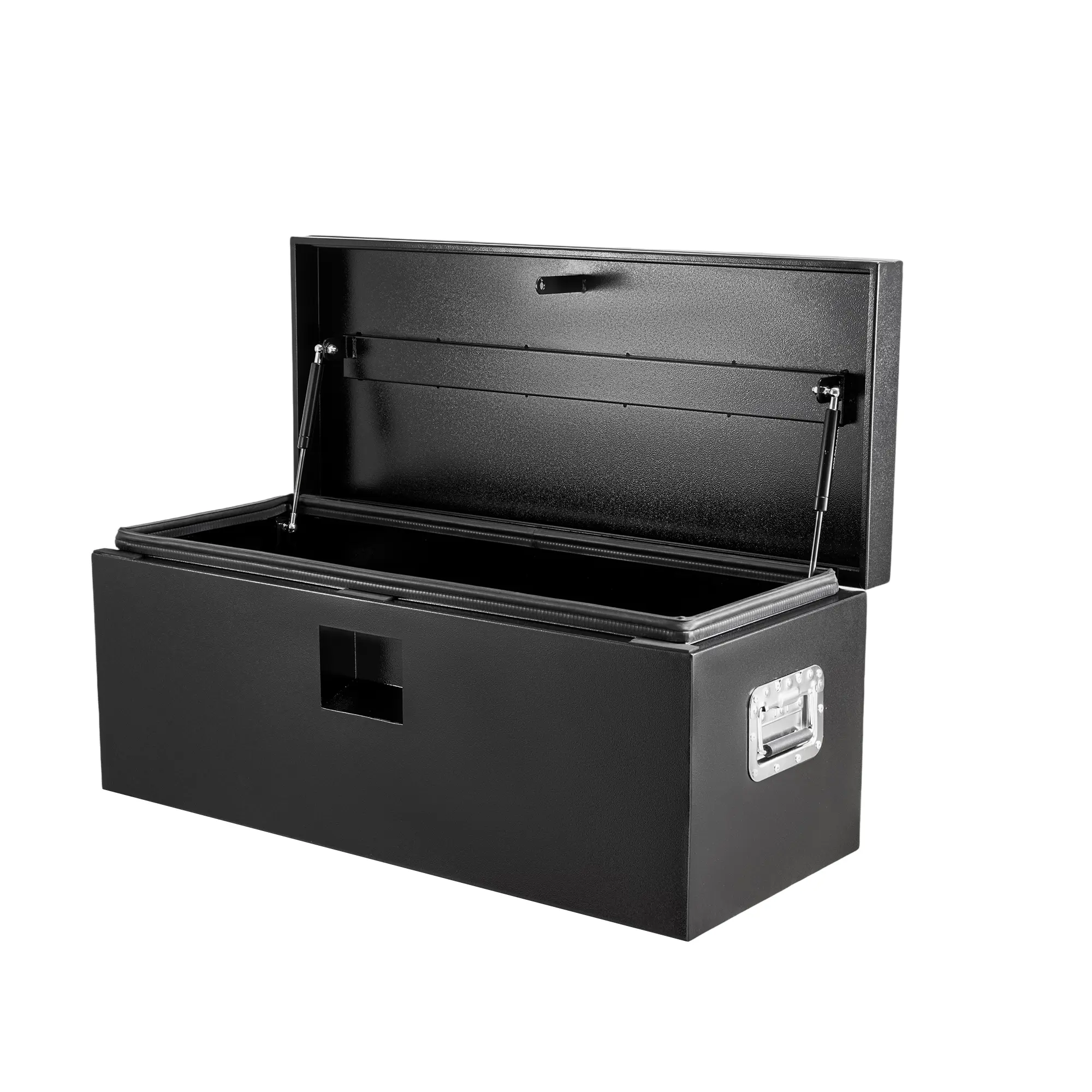 Heavy Duty Steel Truck Bed Toolbox – Lockable & Weatherproof Storage Chest with Split Gas-Assisted Grooved Lids – Secure Metal Utility Vault for Pickup, Trailer, RV, Tools & Equipment