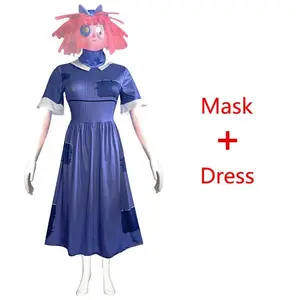 Anime Pomni Ragatha Cosplay Costumes The Amazing Digital Circus Cosplay Dress Hat Mask Ragatha Pomni Sutis Halloween Cos Women