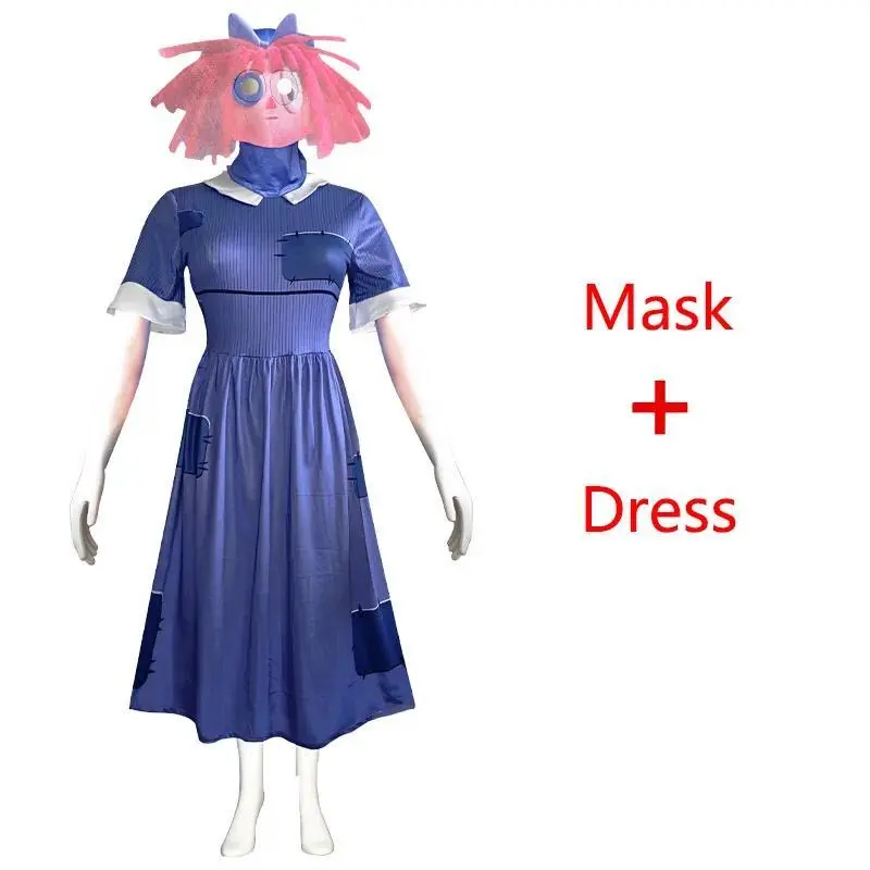 Anime Pomni Ragatha Cosplay Costumes The Amazing Digital Circus Cosplay Dress Hat Mask Ragatha Pomni Sutis Halloween Cos Women