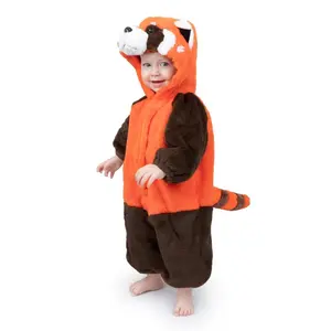 Dress Up America 1245-S Panda Costume for Toddlers, Red - Small - Age 4-6, Panda Theme