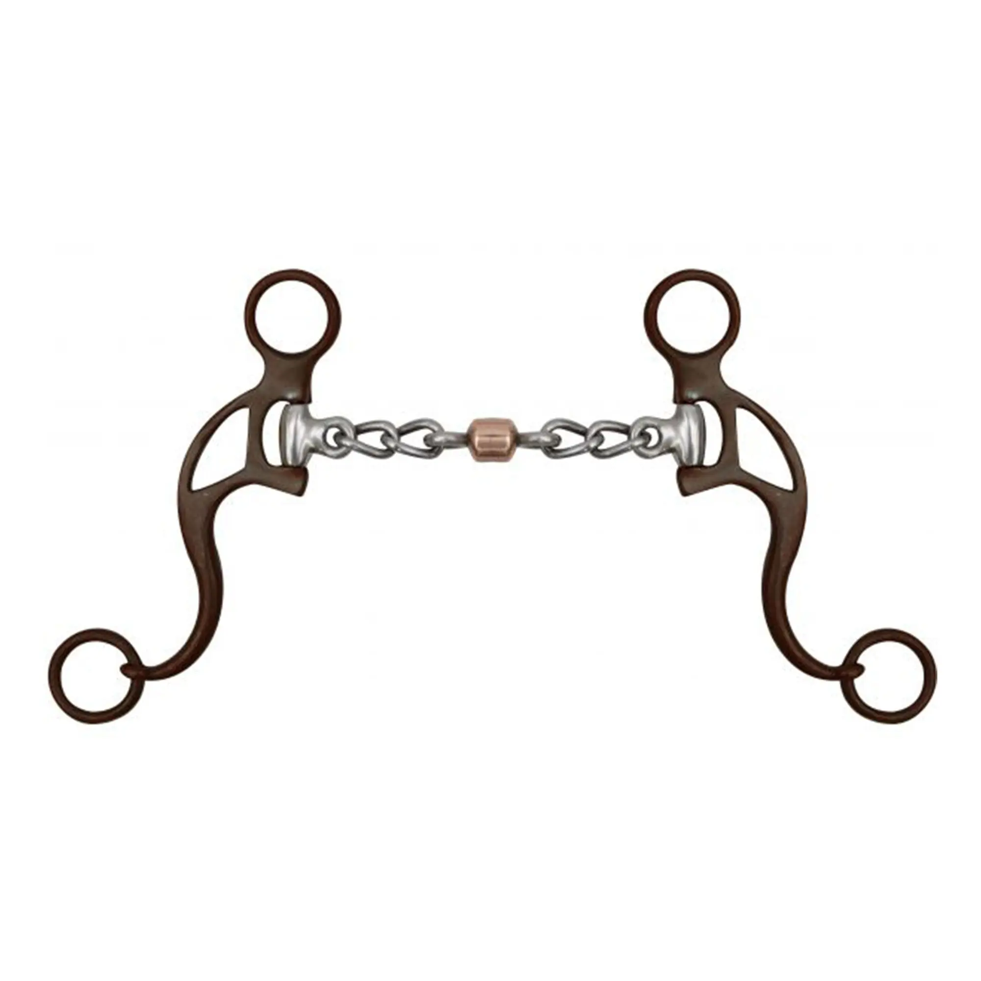 Brown Steel Chain Mouth Bit with Copper Roller