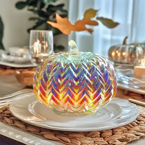 Glass Pumpkin Light with Timer LED Pumpkin Lamp for Halloween Fall Thanksgiving Xmas Decor Versatile Rustic Decorative Ambiance Decorative