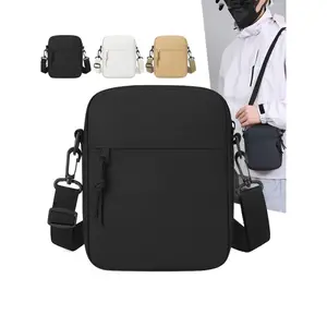 Men's Simple Single Shoulder Bag, Solid Color Mini Crossbody Bag, Lightweight Phone Bag, Casual Daily Use, Stylish and Durable, Fashionable Shoulder Bag, Minimalist Crossbody Bag, Casual Crossbody Bags, Zipper Crossbody Bag, Adjustable Crossbody