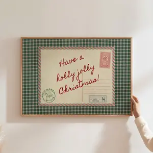 Vintage Christmas Wall Art |Postcard Print| Holiday Postcard Wall Art |Christmas Family Decor |Trendy