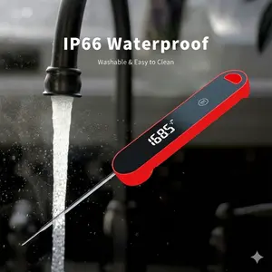 Digital Food Thermometer for Kitchen & Baking - Waterproof Instant Read Probe for Deep Fry Oil, Candy, Milk & Water - Auto On/Off Safety Tool