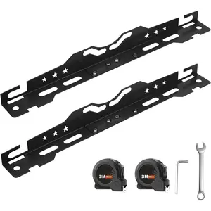 Wheel Alignment Tool Kit with 2 Measuring Tapes Camber & Toe Alignment Plates Matte Black for Car Front End Alignment Home Use