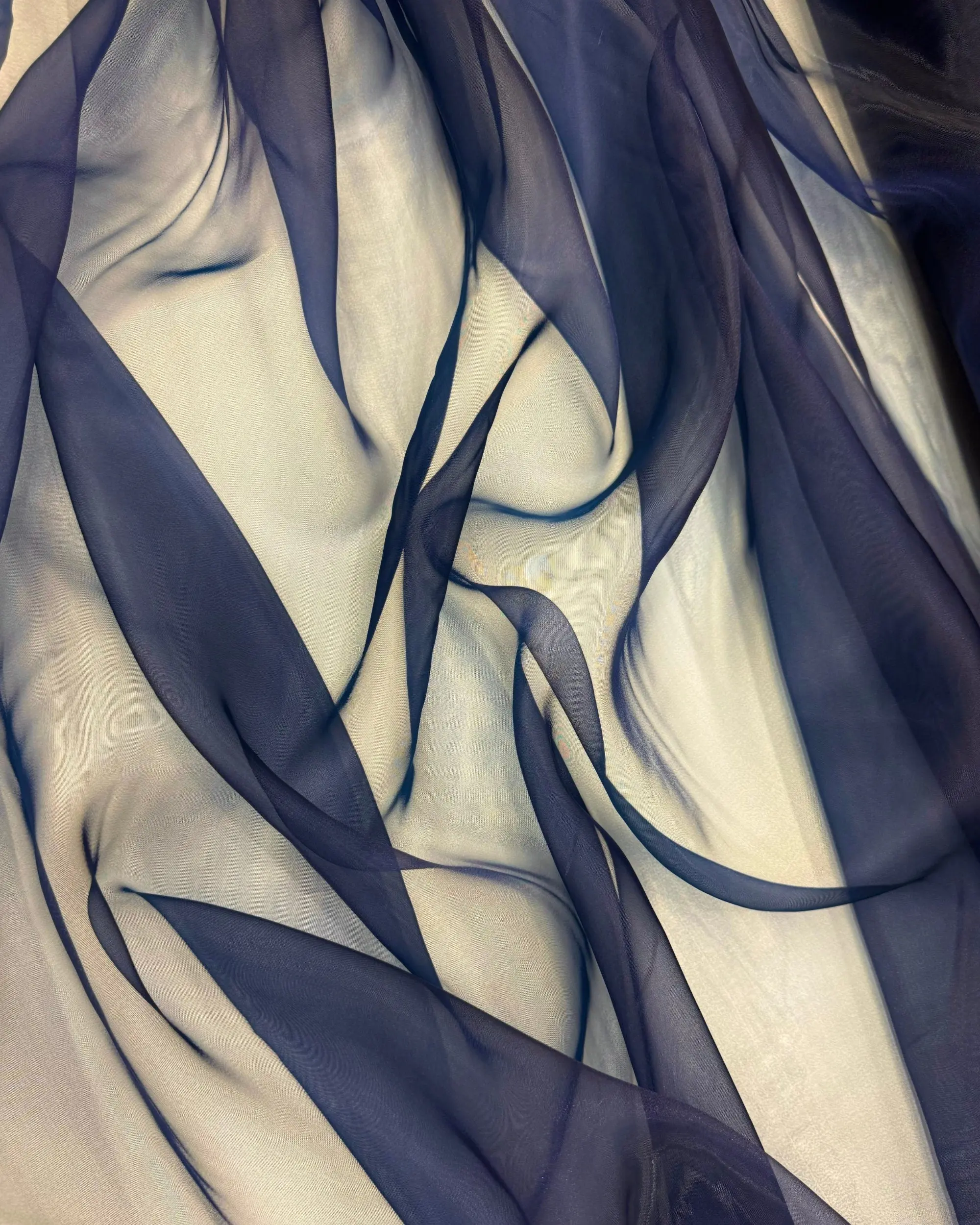 Navy Blue Crystal Organza