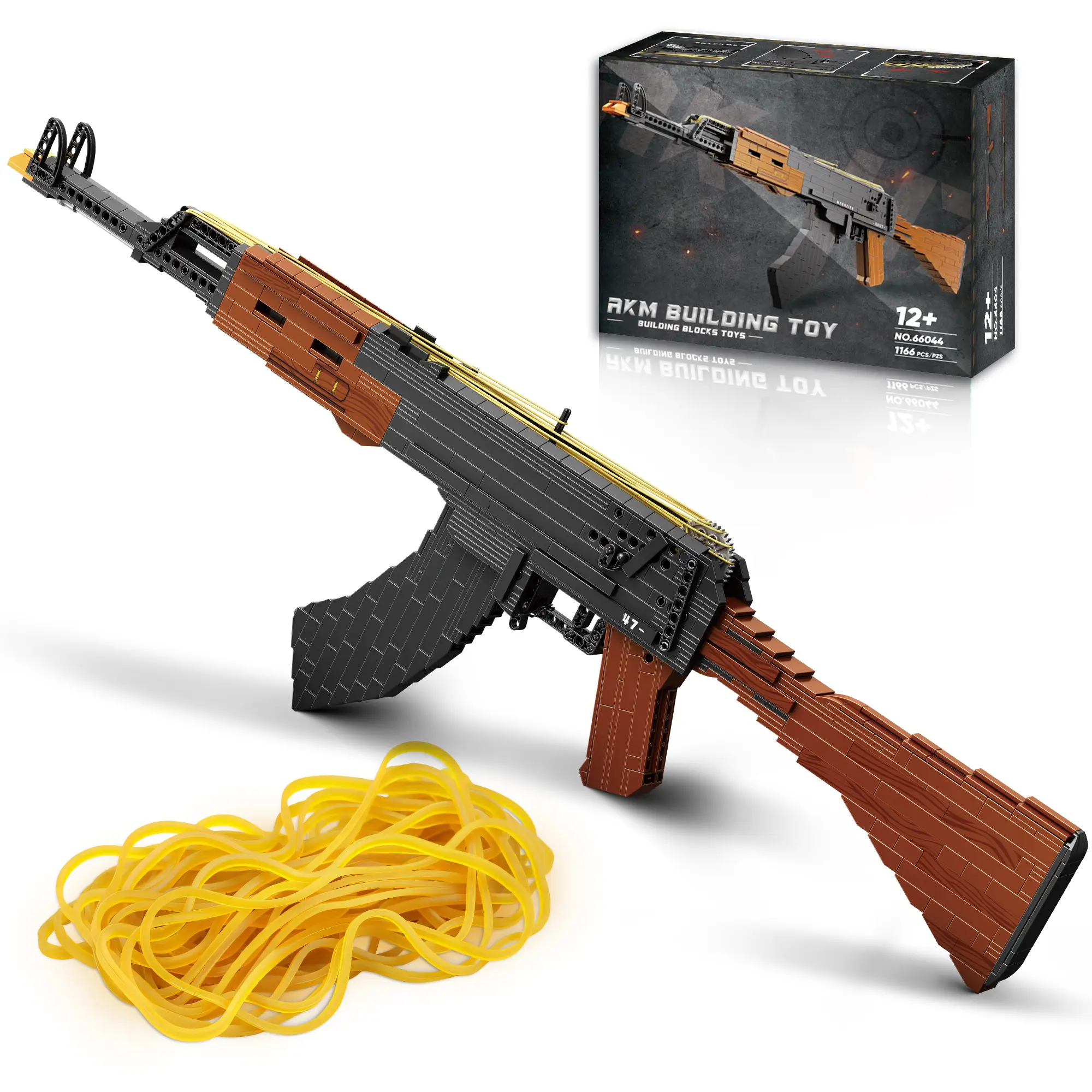 TOKMOC 1166 Pieces,Classic Model Toy Building Block Set,DIY Rubber Band Assembling Toy,Collecting Building and Gifting Model for Adventure Toy Lovers,