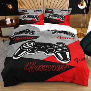 Gamepad Pattern Duvet Cover Set, Soft And Durable Bedding Set, Contains 1 Duvet Cover And 1 Or 2 Pillow Cases, Daily Holiday Birthday Gift Bedroom Decorations For Kids And Adults, Bed Sets